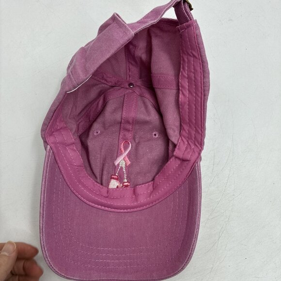 Women’s Pink Baseball Cap One Size Adjustable Breast Cancer Awareness Ribbon Hat - Picture 4 of 5